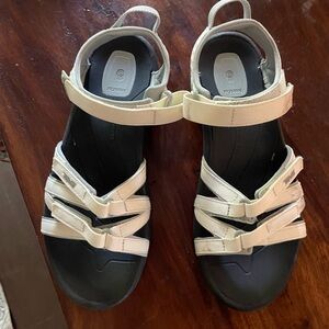 Beige and Black Women's Sandals